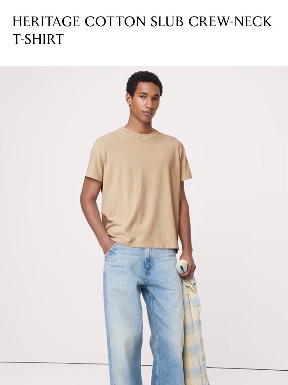Banana Republic Heritage Cotton Slub Crew-Neck T-Shirt in Beige